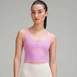 Lululemon Align Ribbed Henley Tank Top - Mauve Pink - Size 6